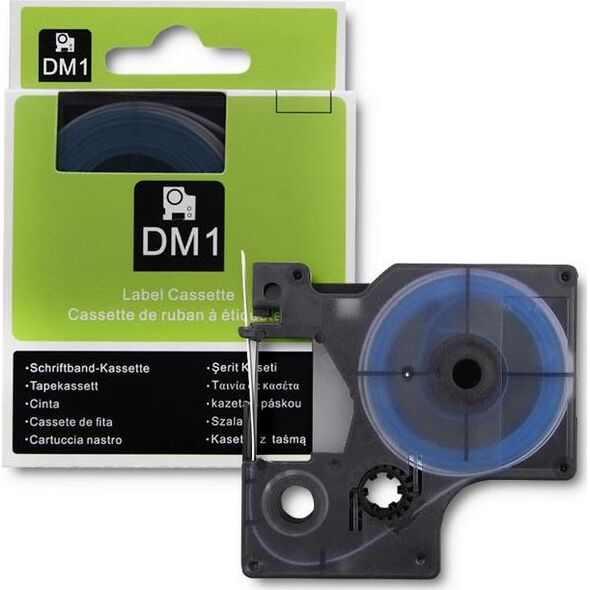 Qoltec QOLTEC 50228 Rurka termokurczliwa do drukarek DYMO D1/DM1 9mm x 1.5m Biała Czarny nadruk