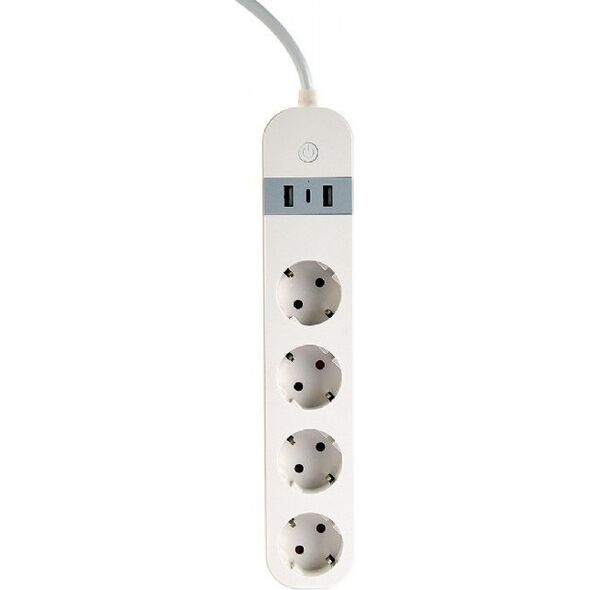 Gembird Inteligentna listwa zasilajšca Tuya 4xDE 2xUSB-A 1xUSB-C Biała