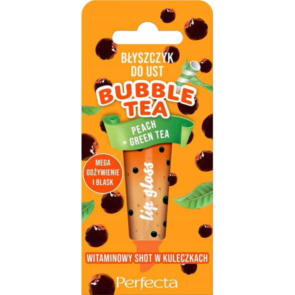 Alkotest PERFECTA_Bubble Tea błyszczyk do ust Peach + Green Tea 10g