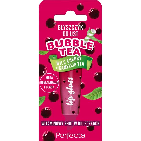 Alkotest PERFECTA_Bubble Tea błyszczyk do ust Wild Cherry + Camellia Tea 10g