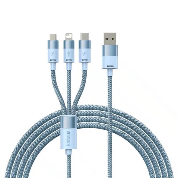 Baseus Καλώδιο USB 3σε1 StarSpeed Series. USB-C + MicroUSB + Lightning 1.2m Γαλάζιο (CAXS000017) (BASCAXS000017) έως 12 άτοκες Δόσεις