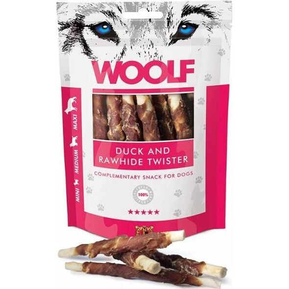 WOOLF  Woolf Przysmak Pies 100g Duck&Rawhide Twister