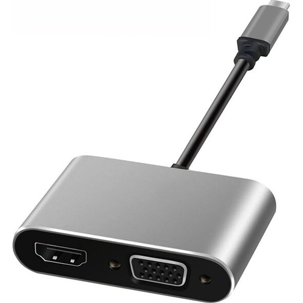 Adapter USB Art ADAPTER USB-C / HDMI żeński 4K 30Hz + SVGA 15pin żeński (ALU) ART oem