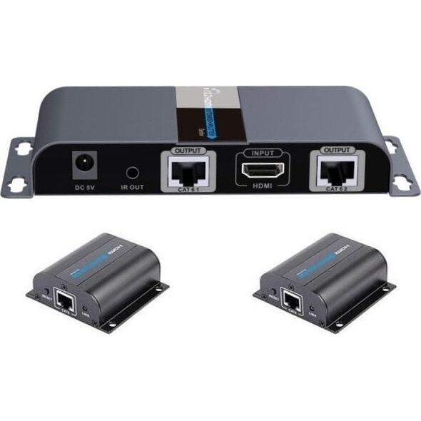 System przekazu sygnału AV Techly Techly HDMI 1x2 Extender/Splitter Set mit IR über RJ45 500m