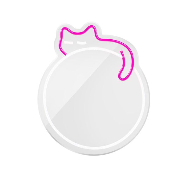 Neon MIRROR LED SLEEPING CAT white pink FMNE03 Forever Light 5907457763029