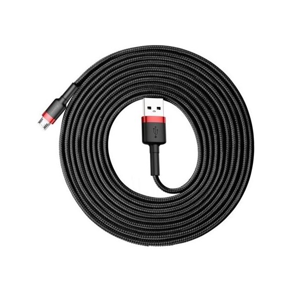 Kabel USB Baseus USB-A - microUSB 3 m Czarno-czerwony (CAMKLF-H91)