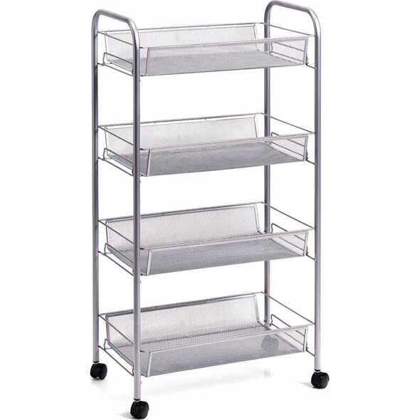 Zeller Universal organizer, ράφι με ρόδες, ατσάλινο πλέγμα, αποθήκευση σε 4 επίπεδα, Zeller 13429155 4003368181721