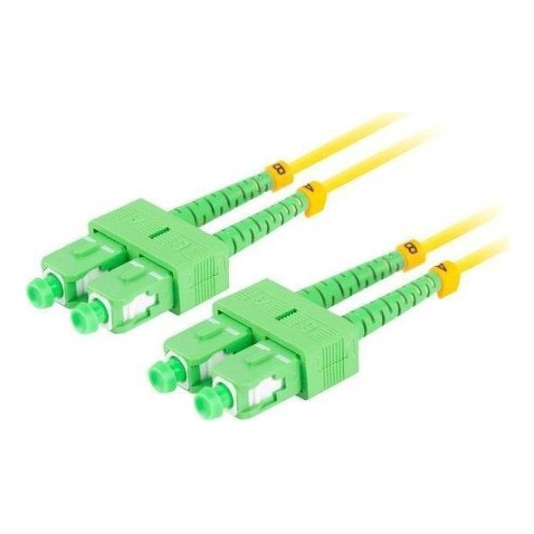Lanberg PATCHCORD ŚWIATŁOWODOWY SM SC/APC-SC/APC DUPLEX 3.0MM LSZH G657A1 15M ŻÓŁTY LANBERG