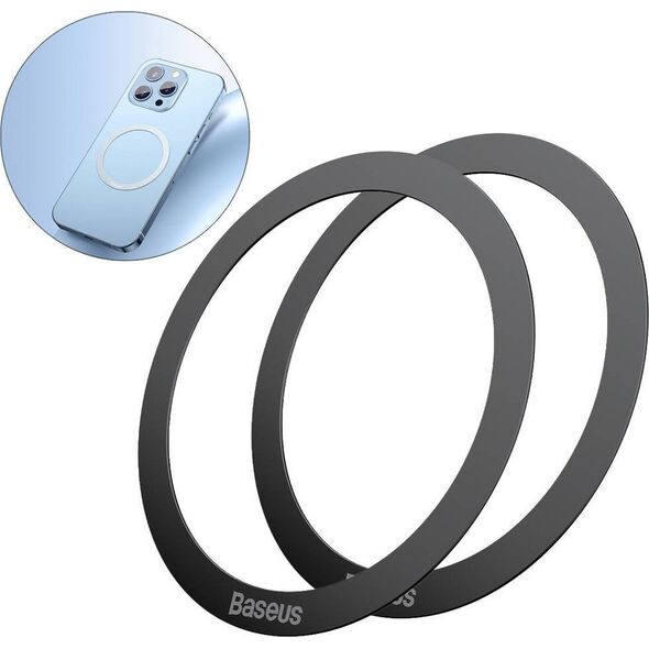Baseus Pierścień magnetyczny Baseus Halo do telefonu, MagSafe, czarny (2szt.)