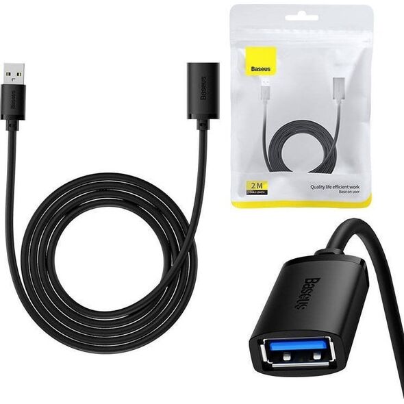 Kabel USB Baseus USB-A - USB-A 2 m Czarny (B00631103111-03)