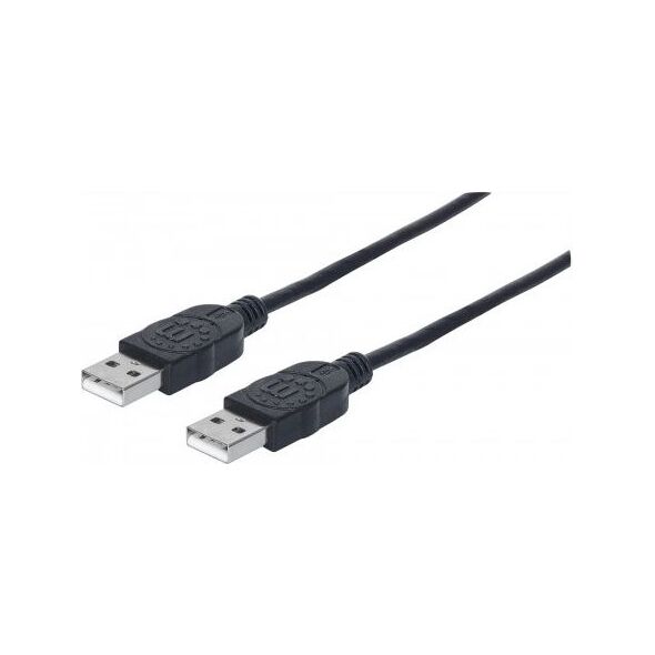 Kabel USB Manhattan USB-A - USB-A 1 m Czarny (353892)