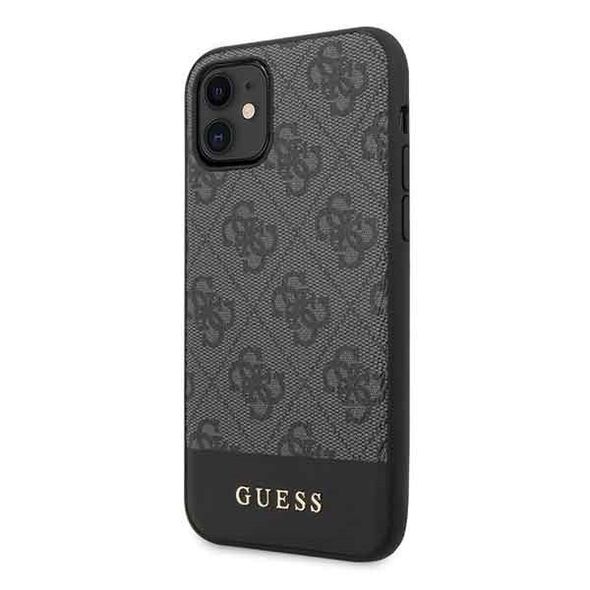 Guess GUHCN61G4GLGR iPhone 11 grey hard case 4G Stripe Collection GUE202GRY 3700740469774