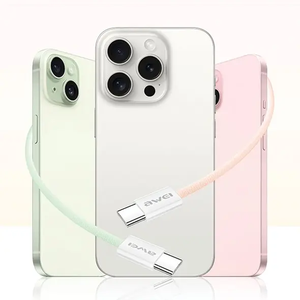 Kabel USB Awei AWEI kabel CL-219T USB-C na USB-C 60W czarny/black iPhone 15