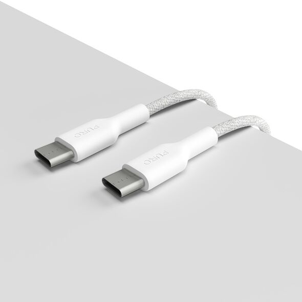 Cable PURO Fabric Ultra Strong heavy duty USB-C/USB-C 1,2m (white) PUR730 8018417441042