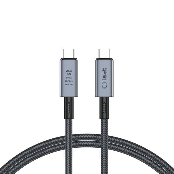 Tech-Protect Ultraboost Max USB-C / USB-C cable Thunderbolt 4.0 8K 40Gbps PD 240W 100cm Grey THP2841 5906302308989