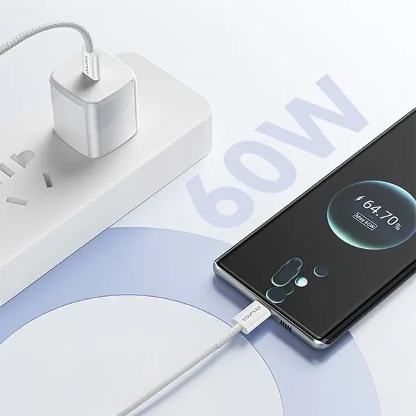 Kabel USB Awei AWEI kabel CL-219T USB-C na USB-C 60W czarny/black iPhone 15