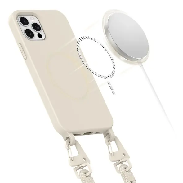 Tech-Protect Magnecklace MagSafe Apple iPhone 12 / 12 Pro Cosmic Latte THP3336 5906302370436