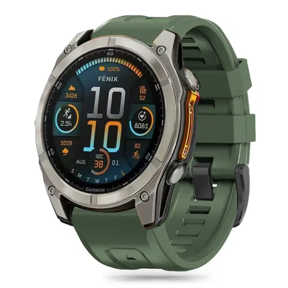 Tech-protect Silicone Garmin Fenix 5x / 5x Plus / 6x / 6x Pro / 7x / 8 51mm Army Green THP3217 5906302376902