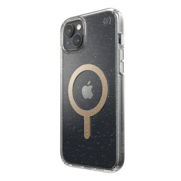 Speck Presidio Perfect-Clear Glitter MagSafe MICROBAN Apple iPhone 14 Plus / 15 Plus (Clear / Gold Glitter) SPK391 840168524082
