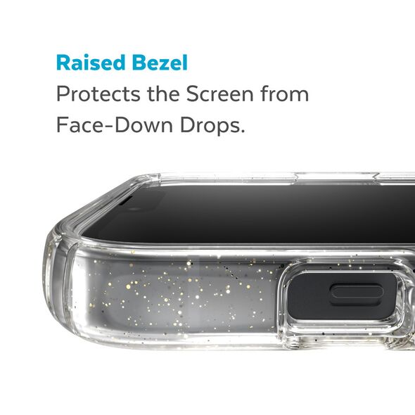 Speck Presidio Perfect-Clear Glitter MagSafe MICROBAN Apple iPhone 14 Plus / 15 Plus (Clear / Gold Glitter) SPK391 840168524082