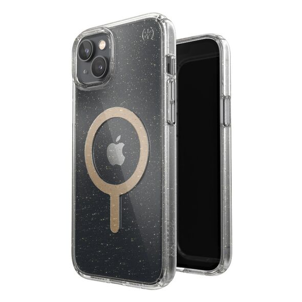 Speck Presidio Perfect-Clear Glitter MagSafe MICROBAN Apple iPhone 14 Plus / 15 Plus (Clear / Gold Glitter) SPK391 840168524082