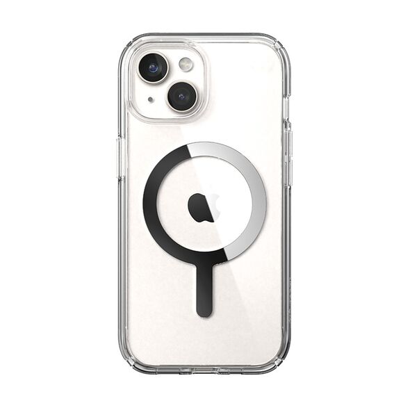 Speck Presidio Perfect-Clear MagSafe Apple iPhone 15 (Clear/Chrome Finish/Serene Silver) SPK522 840168538263