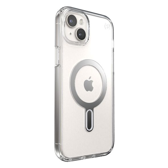 Speck Presidio Perfect-Clear ClickLock MagSafe Apple iPhone 15 Plus / 14 Plus (Clear/Chrome Finish/Serene Silver) SPK527 840168533367