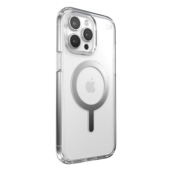 Speck Presidio Perfect-Clear MagSafe Apple iPhone 15 Pro (Clear/Chrome Finish/Serene Silver) SPK524 840168538294