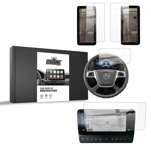 Ceramic GrizzGlass CarDisplay Protection Mercedes Arocs 2019-2024 [4in1] GRZ11564 5906146448445