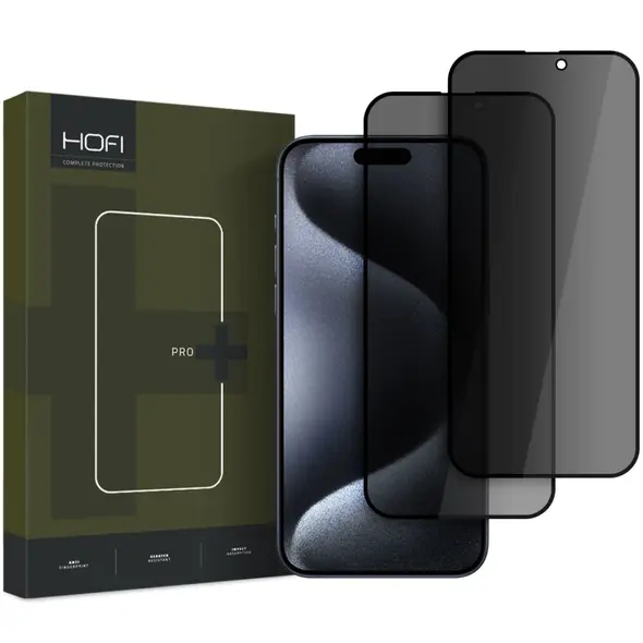 Hofi SZKŁO PRYWATYZUJĄCE HOFI ANTI SPY GLASS PRO+ 2-PACK IPHONE 16 PLUS PRIVACY