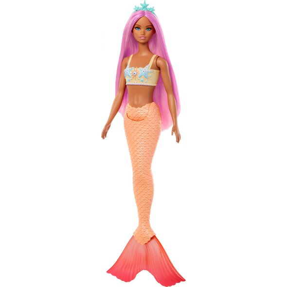 Lalka Barbie Mattel Syrenka Lalka Pomarańczowy ogon HRR05
