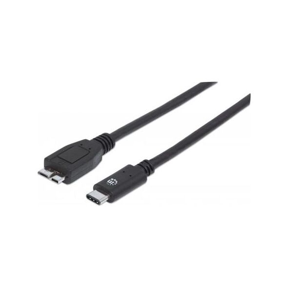 Kabel USB Manhattan USB-C - USB-C 1 m Czarny (353397)