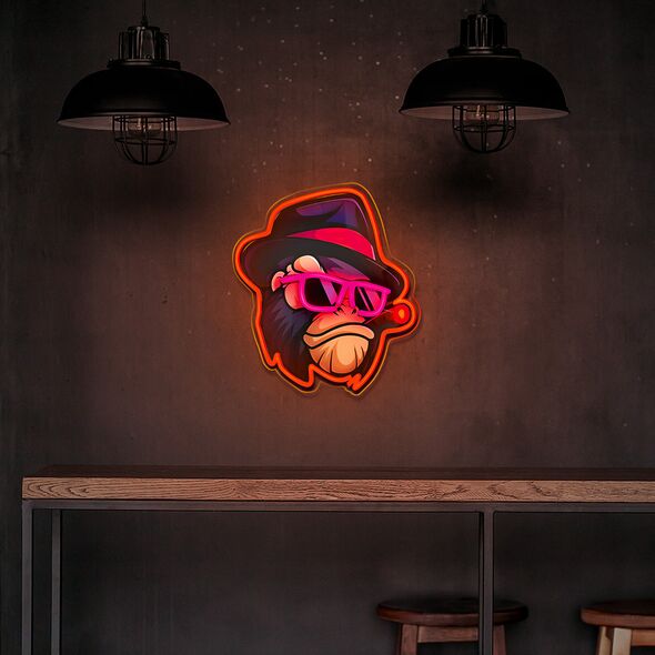 Neon ART LED GANGSTA MONKEY multicolor FLA03 Forever Light 5900495974235
