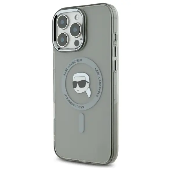 Karl Lagerfeld case for iPhone 16 Pro 6,3&quot; KLHMP16LHLSKIK black Hard IML Metal Karl Head MagSafe 3666339318185