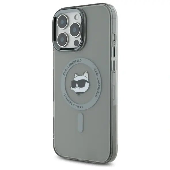 Karl Lagerfeld case for iPhone 16 Pro 6,3&quot; KLHMP16LHLSCHK black Hard IML Metal Choupette Head MagSafe 3666339318222