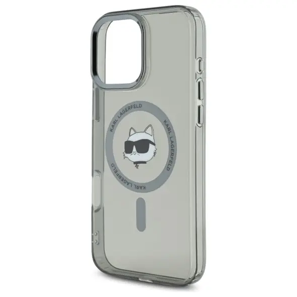 Karl Lagerfeld case for iPhone 16 Pro 6,3&quot; KLHMP16LHLSCHK black Hard IML Metal Choupette Head MagSafe 3666339318222