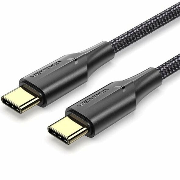 VENTION Nylon Braided Type-C to Type-C 3A Cable 1.5M Black LED Type (TAUBG) (VENTAUBG) έως 12 άτοκες Δόσεις
