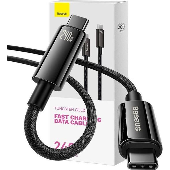 Kabel USB Baseus USB-C - USB-C 2 m Czarny (CAWJ040101)
