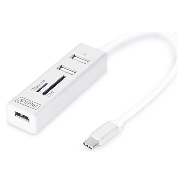 HUB USB Digitus 1x SD 1x microSD  + 3x USB-A 2.0 (DA-70243)