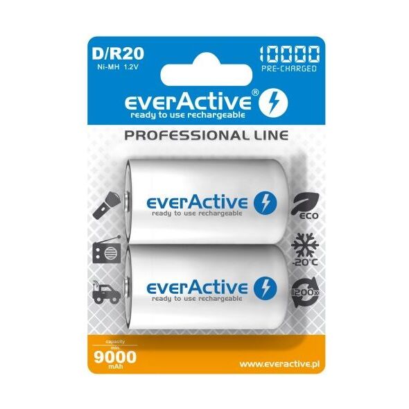 EverActive Akumulator Professional Line D / R20 10000mAh 2 szt.