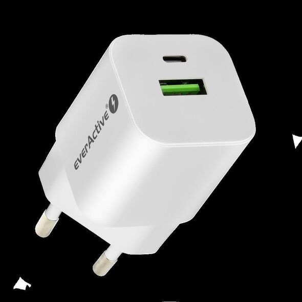 Ładowarka EverActive Ładowarka sieciowa everActive GaN SC-390Q z gniazdem USB QC3.0 oraz USB-C PD PPS 30W