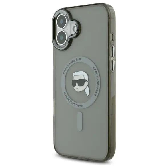Karl Lagerfeld case for iPhone 16 Plus 6,7&quot; KLHMP16MHLSKIK black Hard IML Metal Karl Head MagSafe 3666339318178