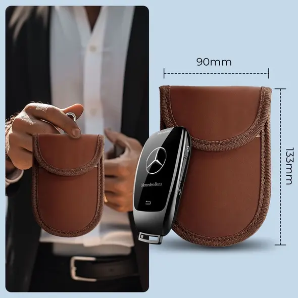 Tech-Protect KLR100 faraday cage Pouch Keyless RFID Signal Blocker Case Espresso