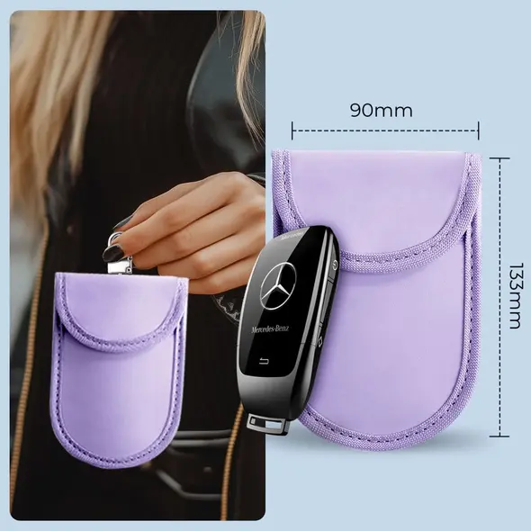 Tech-Protect KLR100 faraday cage Pouch Keyless RFID Signal Blocker Case Lavender