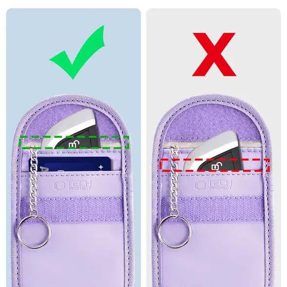 Tech-Protect KLR100 faraday cage Pouch Keyless RFID Signal Blocker Case Lavender