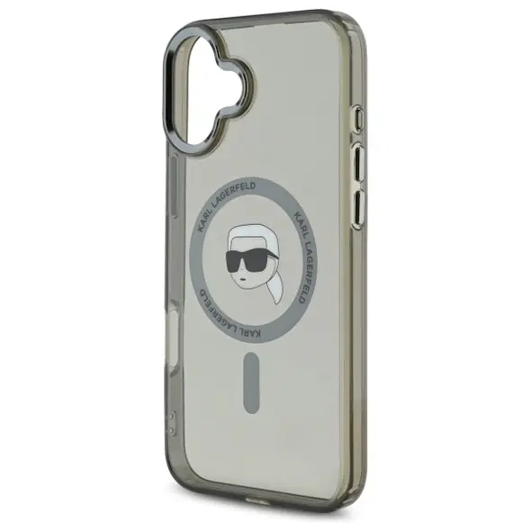 Karl Lagerfeld case for iPhone 16 Plus 6,7&quot; KLHMP16MHLSKIK black Hard IML Metal Karl Head MagSafe 3666339318178