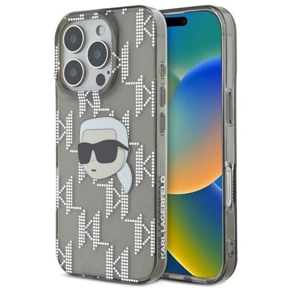 Karl Lagerfeld case for iPhone 16 Pro 6,3&quot; KLHCP16LHKLPKHK black Hard IML Karl Head Electroplated 3666339319786