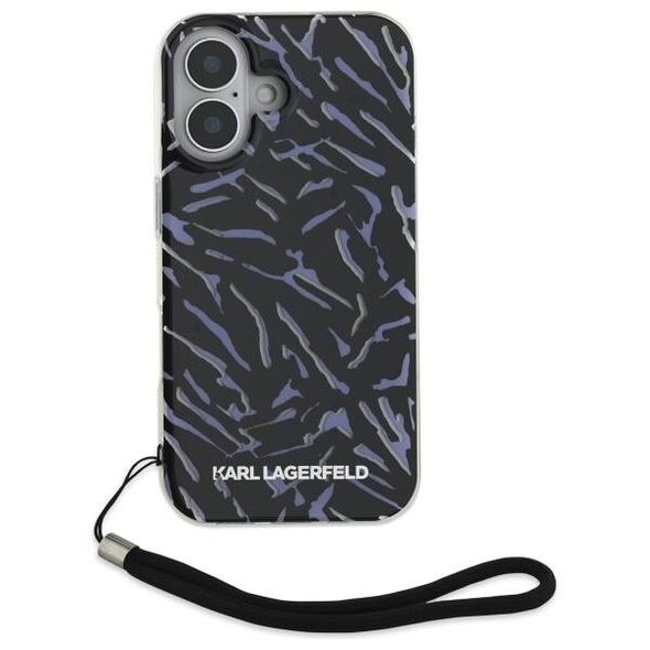 Karl Lagerfeld case for iPhone 16 Plus 6,7&quot; KLHCP16MHZBPKCCU Purple Hard Zebra With Cord 3666339320331