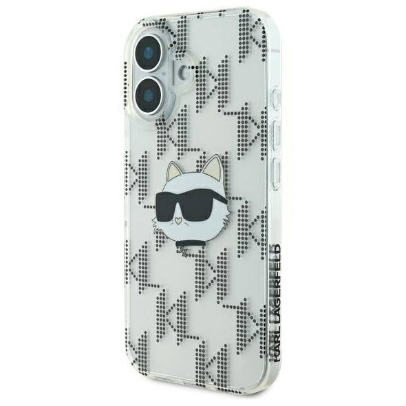 Karl Lagerfeld case for iPhone 16 6,1&quot; KLHCP16SHKLPCHT transparent Hard IML Choupette Head Electroplated 3666339319885