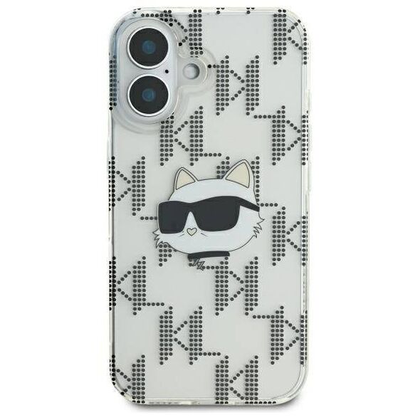 Karl Lagerfeld case for iPhone 16 6,1&quot; KLHCP16SHKLPCHT transparent Hard IML Choupette Head Electroplated 3666339319885